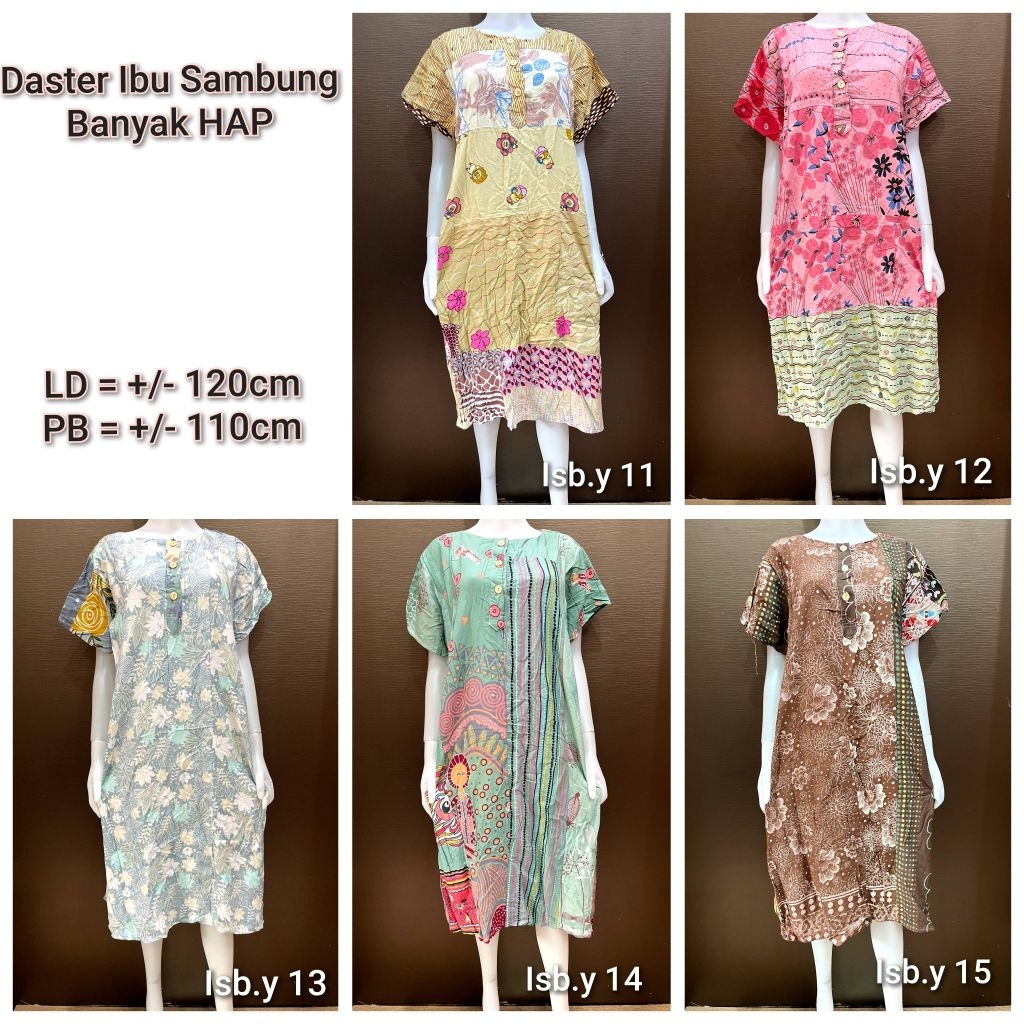 Daster Ibu Sambung Banyak HAP Rijek Sablon Minor LD120 Adem Busui (Harap Dibaca Sebelum Membeli) isb