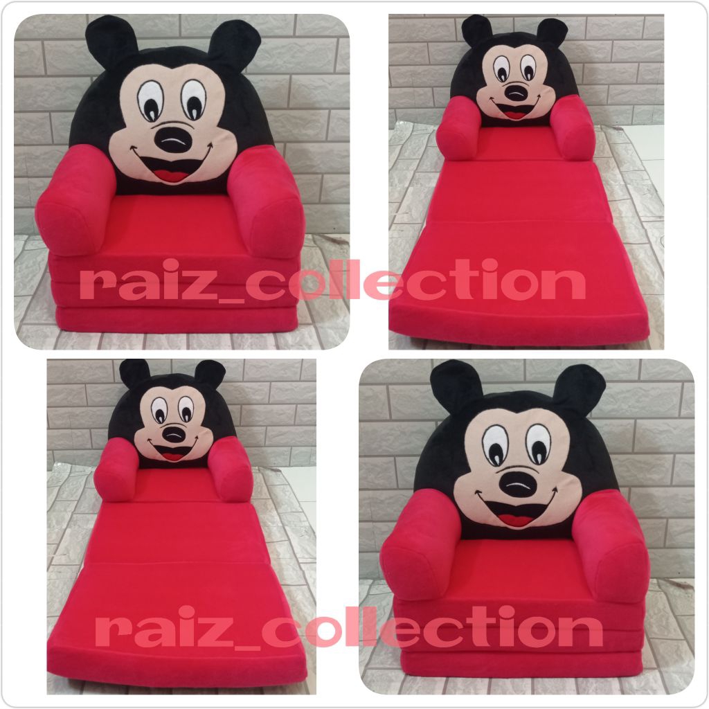 Sofa Lipat Anak (3 Lipat) Karakter Mickey Mouse/Sofa Bed Anak Maks Usia 3-4th