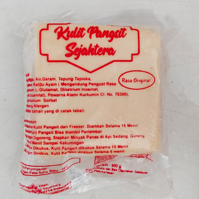 Kulit Pangsit Sejahtera Rasa Original 500g Kulit Pangsit Halal