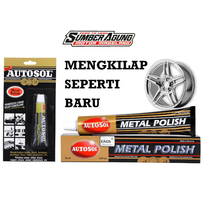 AUTOSOL METAL POLISH  100G 15G 50G PENGKILAP LOGAM PERAK KUNINGAN PERUNGGU DLL