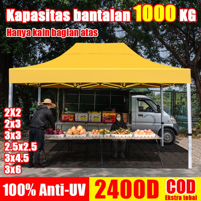 Ekstra Tebal 2400D Terpal Tenda Atap Tenda Lipat Atap Tenda Jualan Tenda Lipat Kain Tenda 2x2/2x3/3x