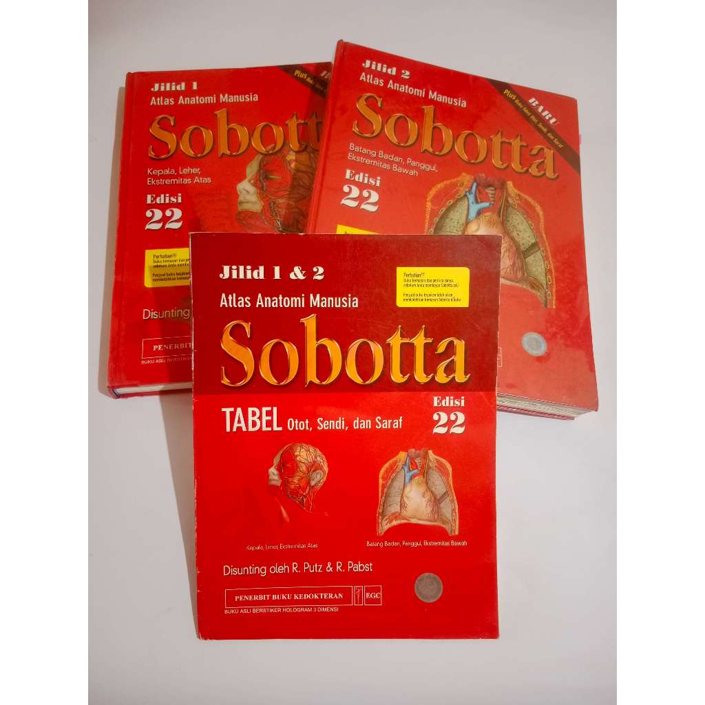 ORIGINAL BUKU ATLAS ANATOMI MANUSIA SOBOTTA JILID 1 DAN 2 EDISI 22 HARD COVER by r. putz + Jilid 1 &