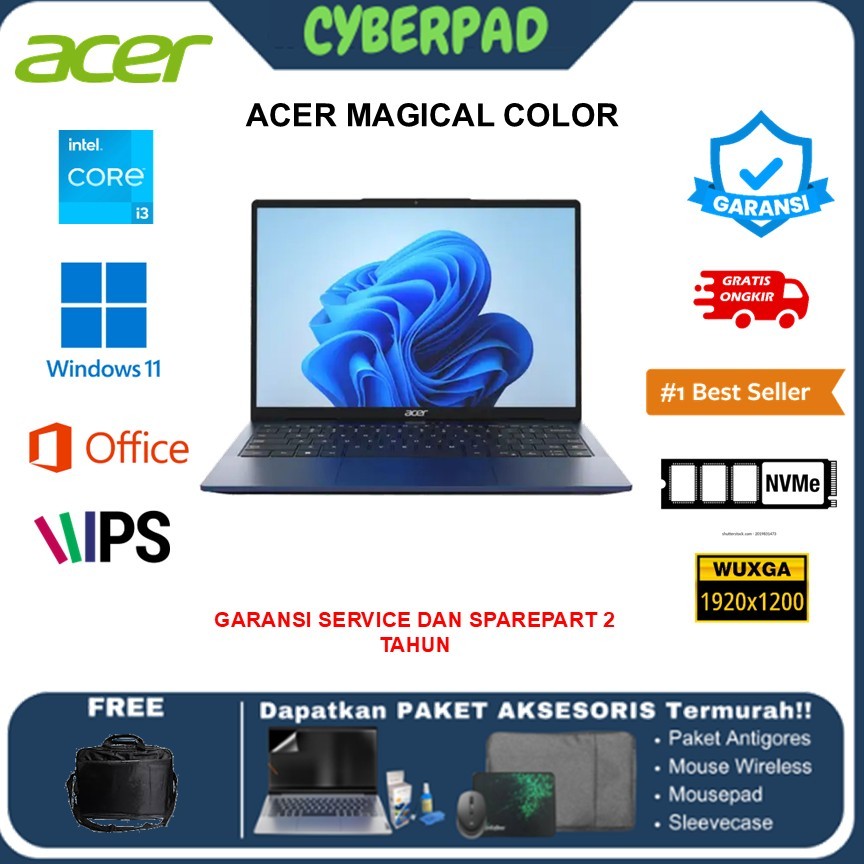 LAPTOP ACER ASPIRE LITE 14 AL1 MAGICAL COLOR I3 1215 8GB 512GB W11+OHS 14.0WUXGA IPS BLIT