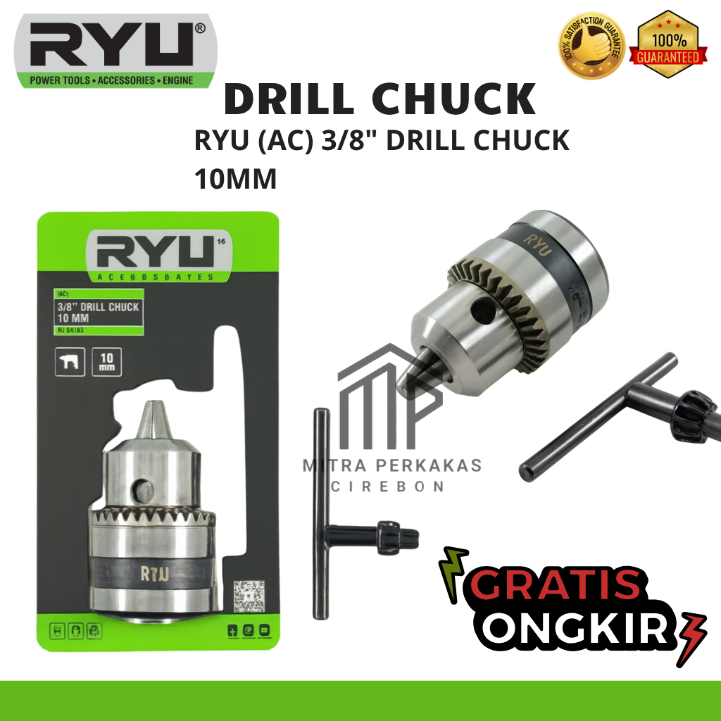 Kepala Chuck 10 mm 3/8 inch /Perkakas Bor Tangan - Drill Chuck RYU