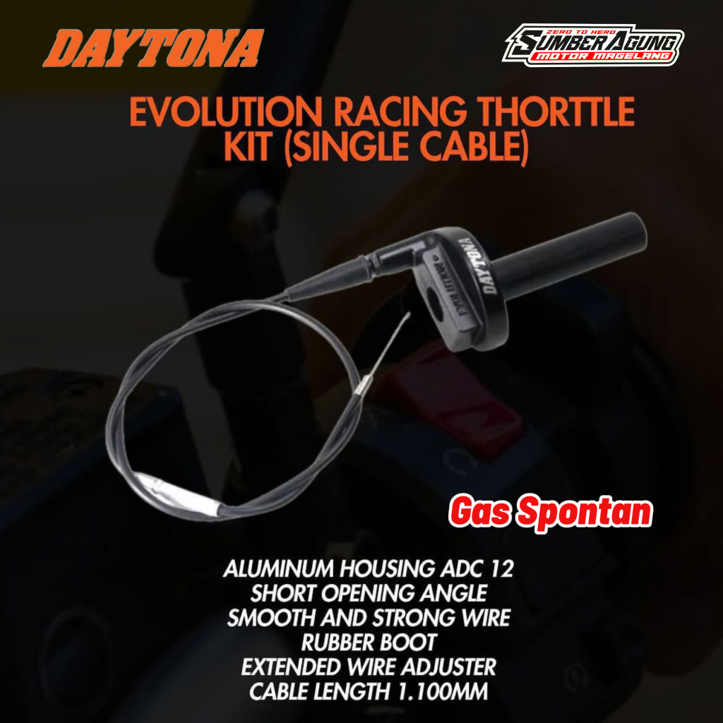 GAS SPONTAN DAYTONA UNIVERSAL BEBEK DAN MATIC GAS SPONTAN 1 KABEL