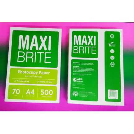 (200 LEMBAR) KERTAS HVS MAXI BRITE A4 70GSM / KERTAS HVS MAXI BRITE