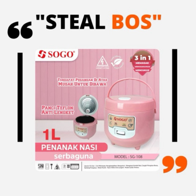 magicom sogo 1liter/rice cooker sogo 1 liter (SG-108)