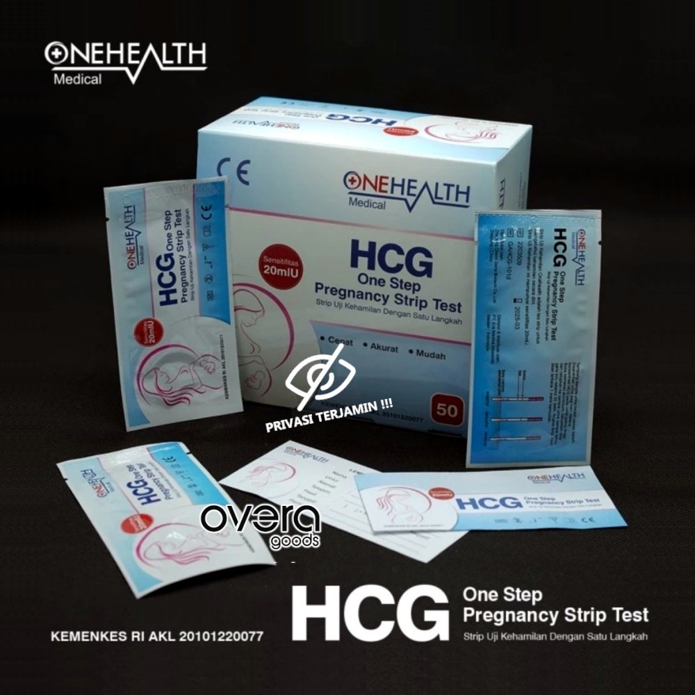 1Box Isi 50 pcs - Tes Pack Kehamilan OneHealth / Test pack / Tespek / HCG Urine Pregnancy