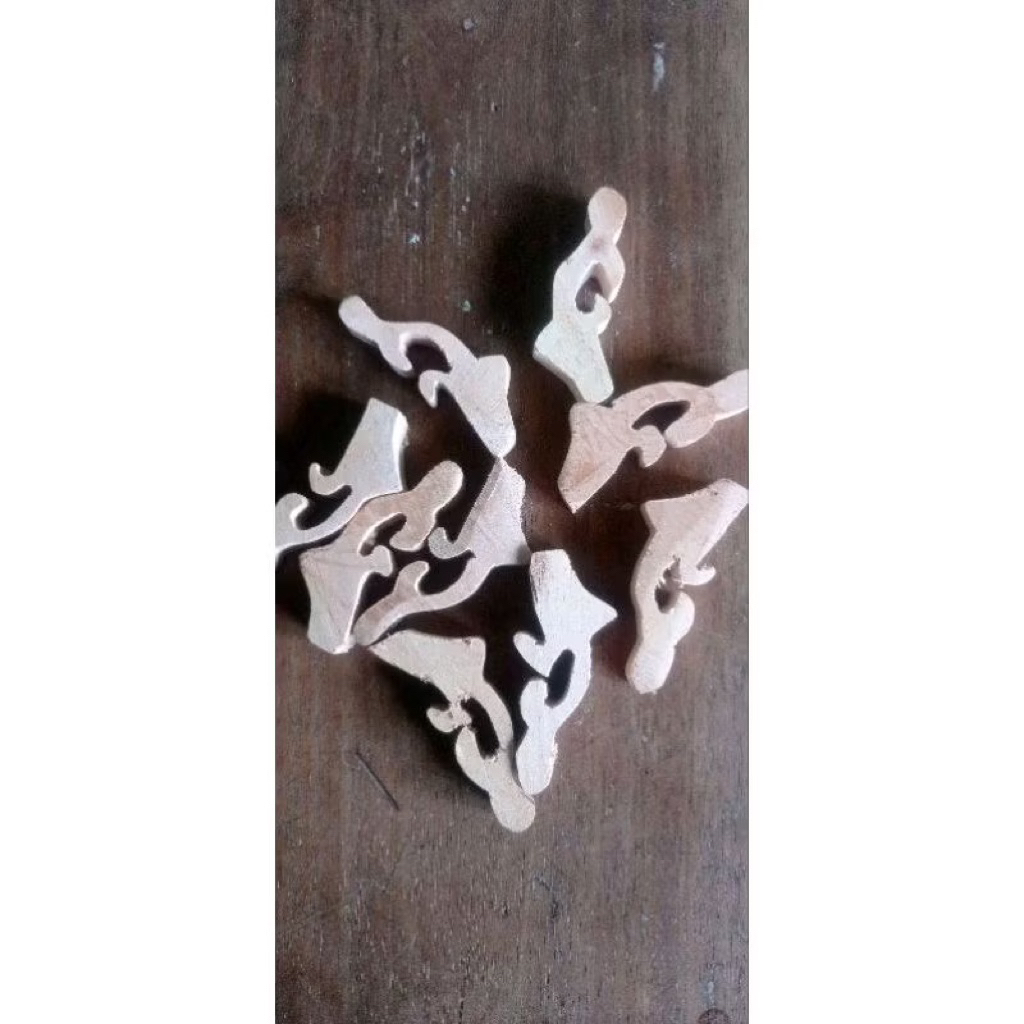 (2pcs) bahan tangkringan ukir burung kecil sogon pleci