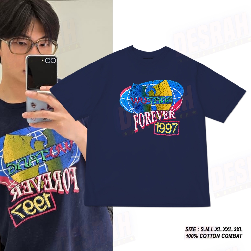 kaos korean kpop RAP MONSTER / RM bangtan boys FOREFER 1997 bonus stiker dan polaroid