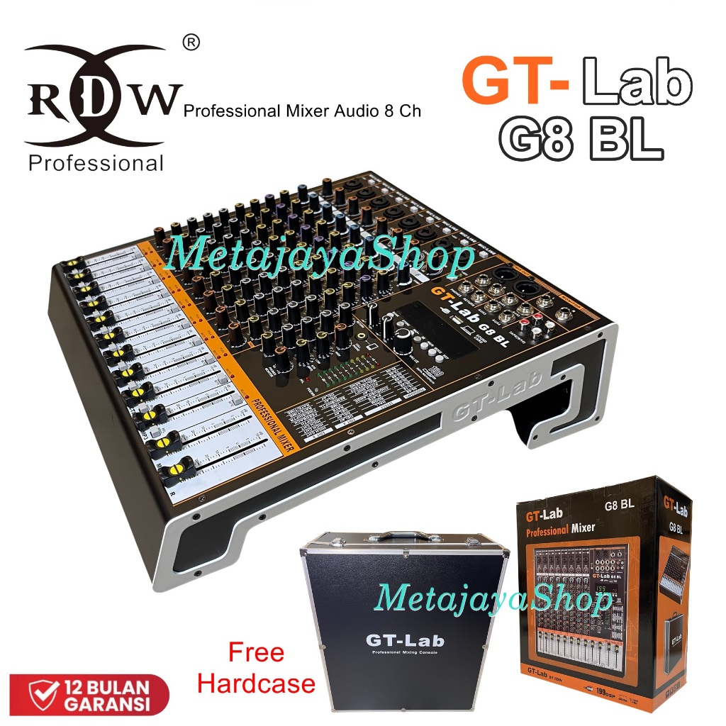 Mixer Audio  GT-Lab  G8BL  / GTLAB G8 BL 8CH Original  BY RDW  Bluetooth , USB , Soundcare