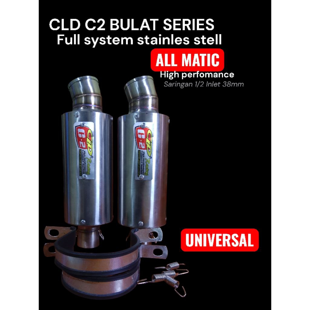KNALPOT CLD C2 BULAT SERIES inlet 38mm stainless