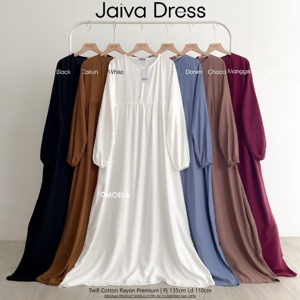 Jaiva Dress Gamis Jumbo Allsize Busui Premium Catton Rayon Original Ori Moela Berlabel