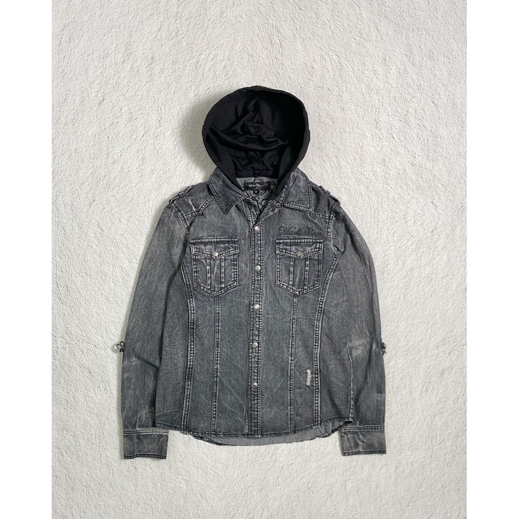 JAKET DENIM HOODIE Y2K IN THE ATTIC JAPAN WASHED