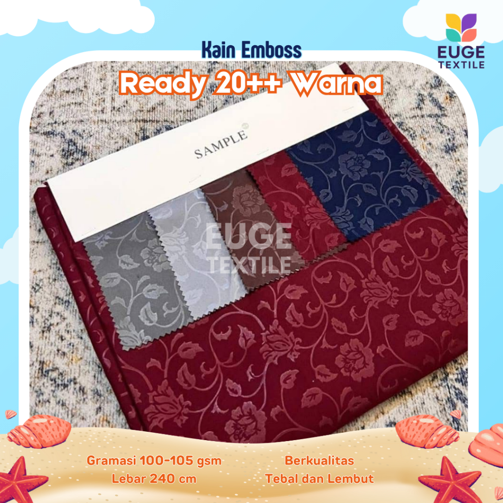 KAIN EMBOSS POLOS BAHAN KATUN DISPERSE POLOS EMBOSS KAIN SPREI EMBOSS