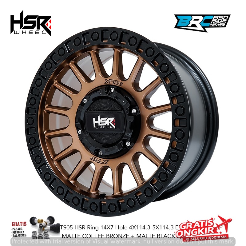 Velg Mobil Offroad R14 Hsr Xts05 Alumunium Alloy gratis kirim