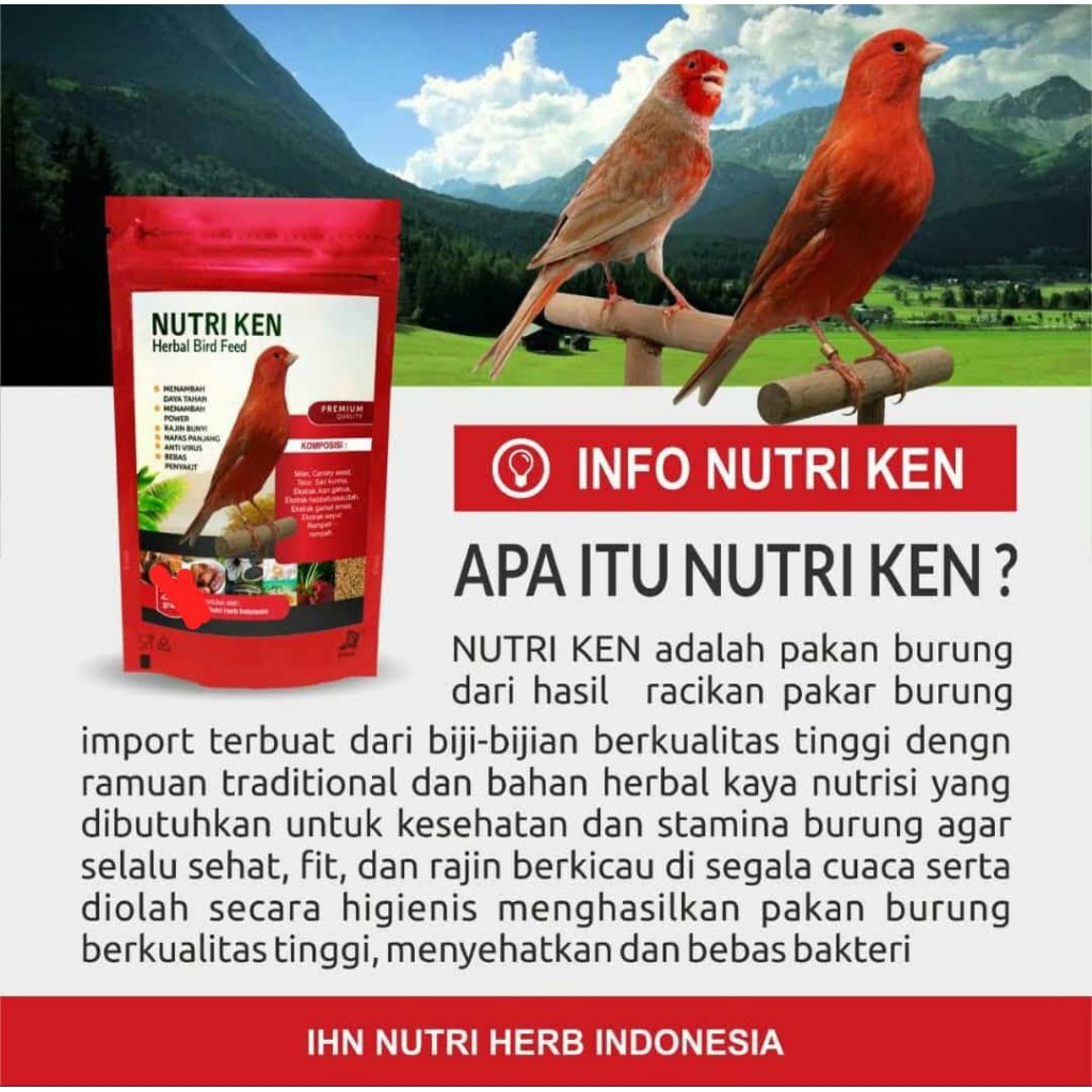 1 KG Pakan Harian Kenari Gacor - Kenari Macet Bunyi - Pakan Kenari Herbal - Nutriken Pakan Ternak Da