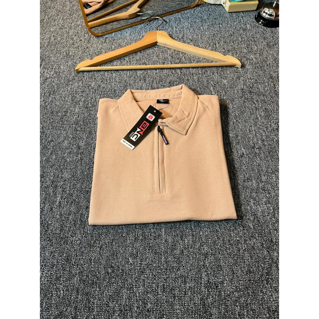 Kaos Polo Pria Kerah Zipper Slimfit Katun