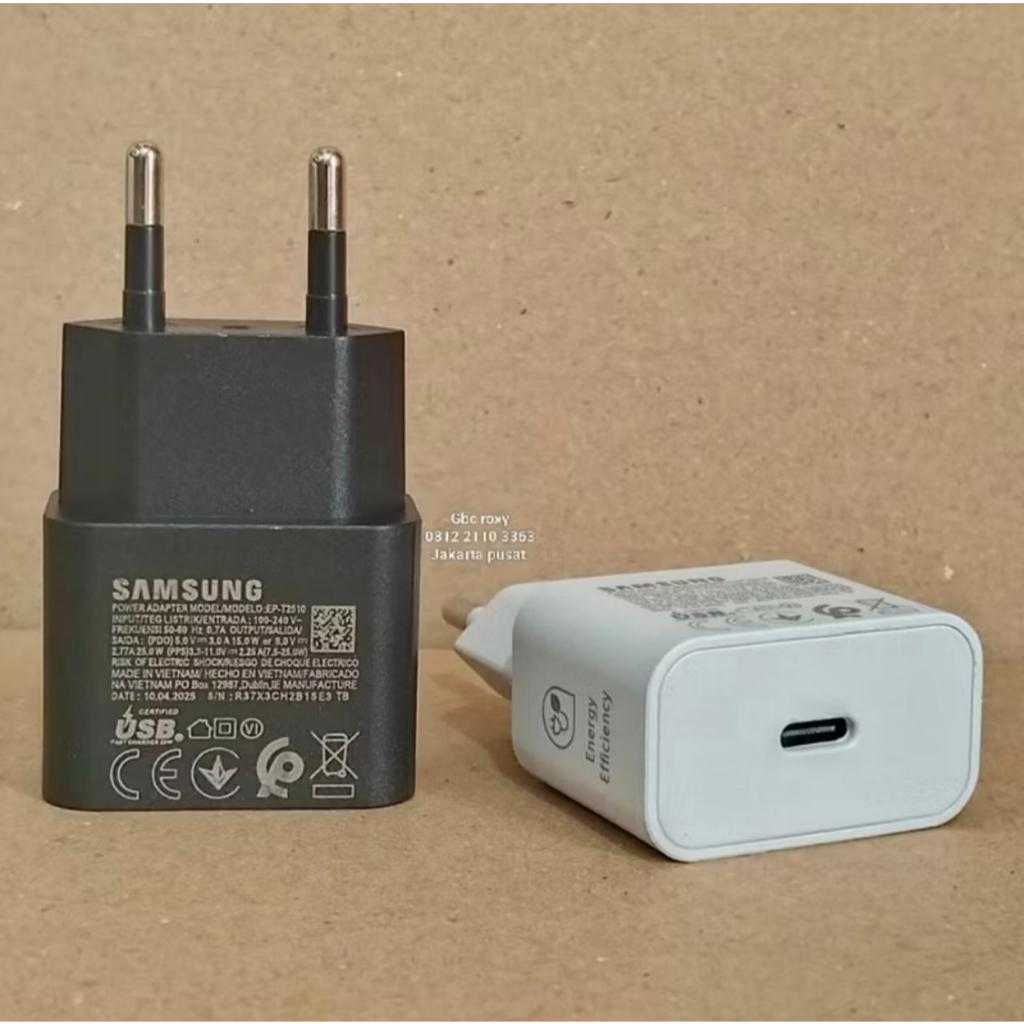 Kepala Charger Adaptor Samsung 25W 25Watt Superfast Charging Usb Type C Ori Adaptor Pendek
