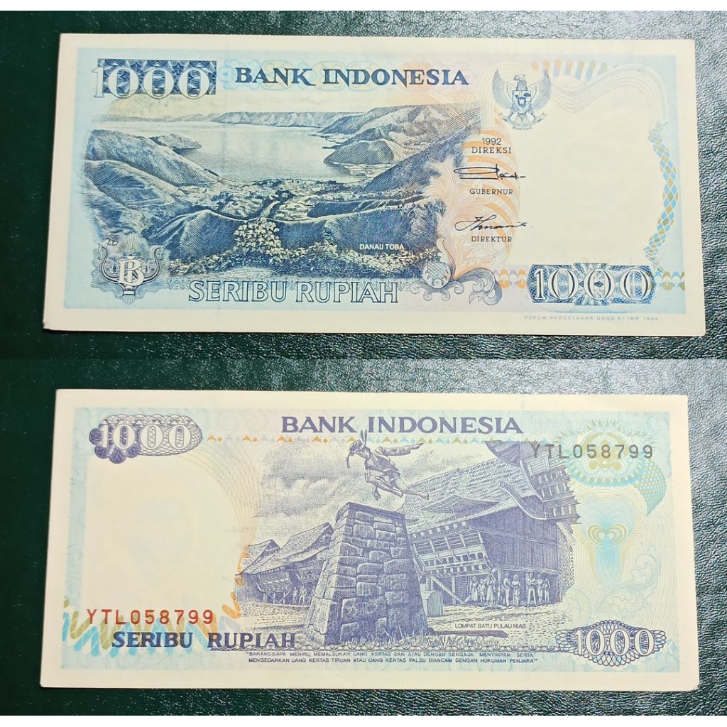 uang kuno indonesia 1k lompat batu tahun 1992 p2082