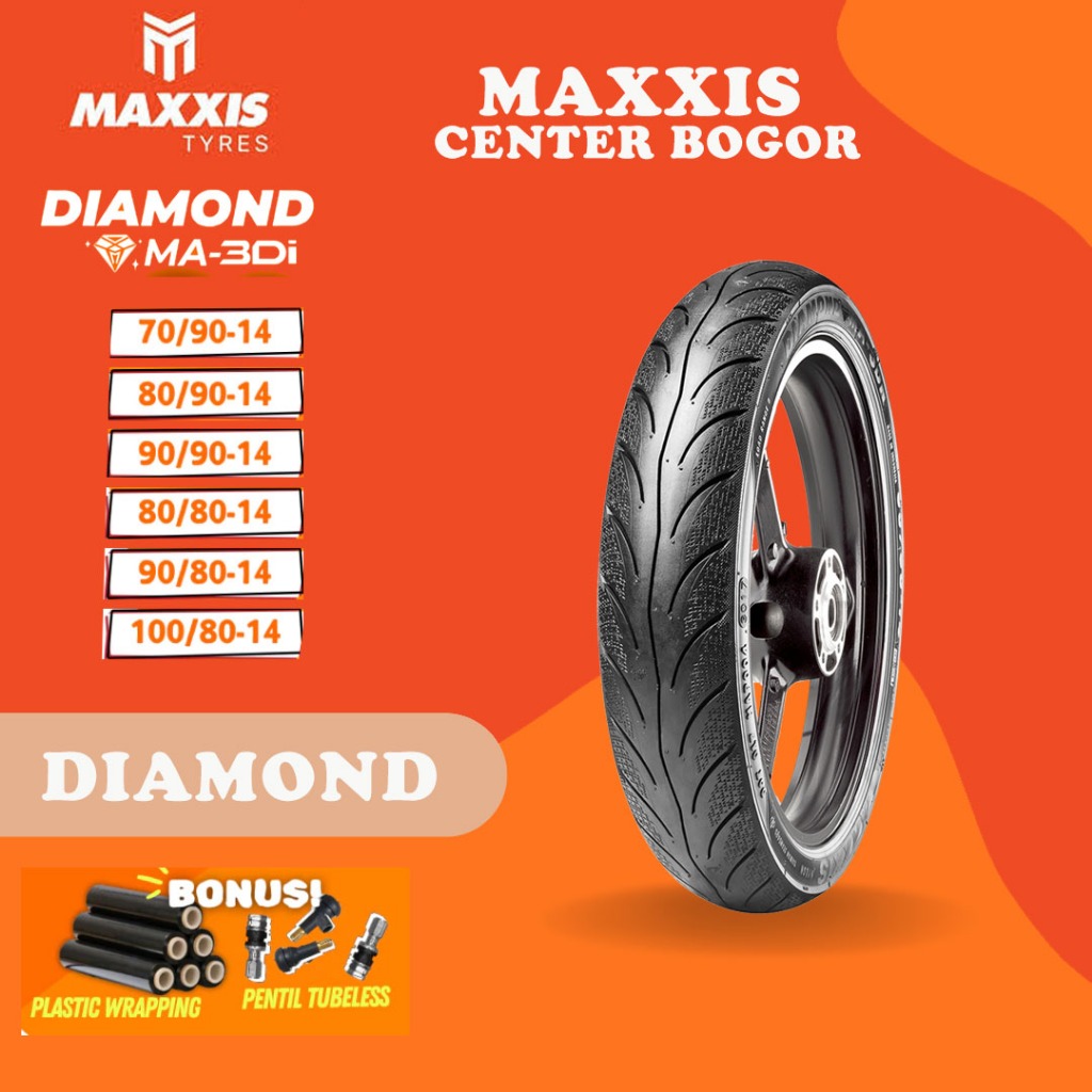 READY STOCK BISA COD - BAN MAXXIS DIAMOND MA-3DNi TUBELESS RING 14 / ( 70/90 - 80/90 - 90/90 - 80/80