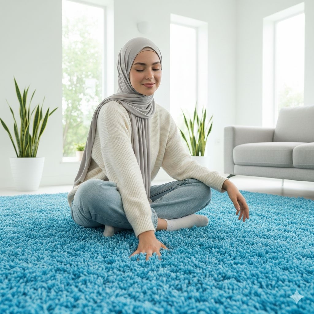 Karpet bulu lembut karpet lantai bulu rasfur perlengkapan ruang tamu estetik