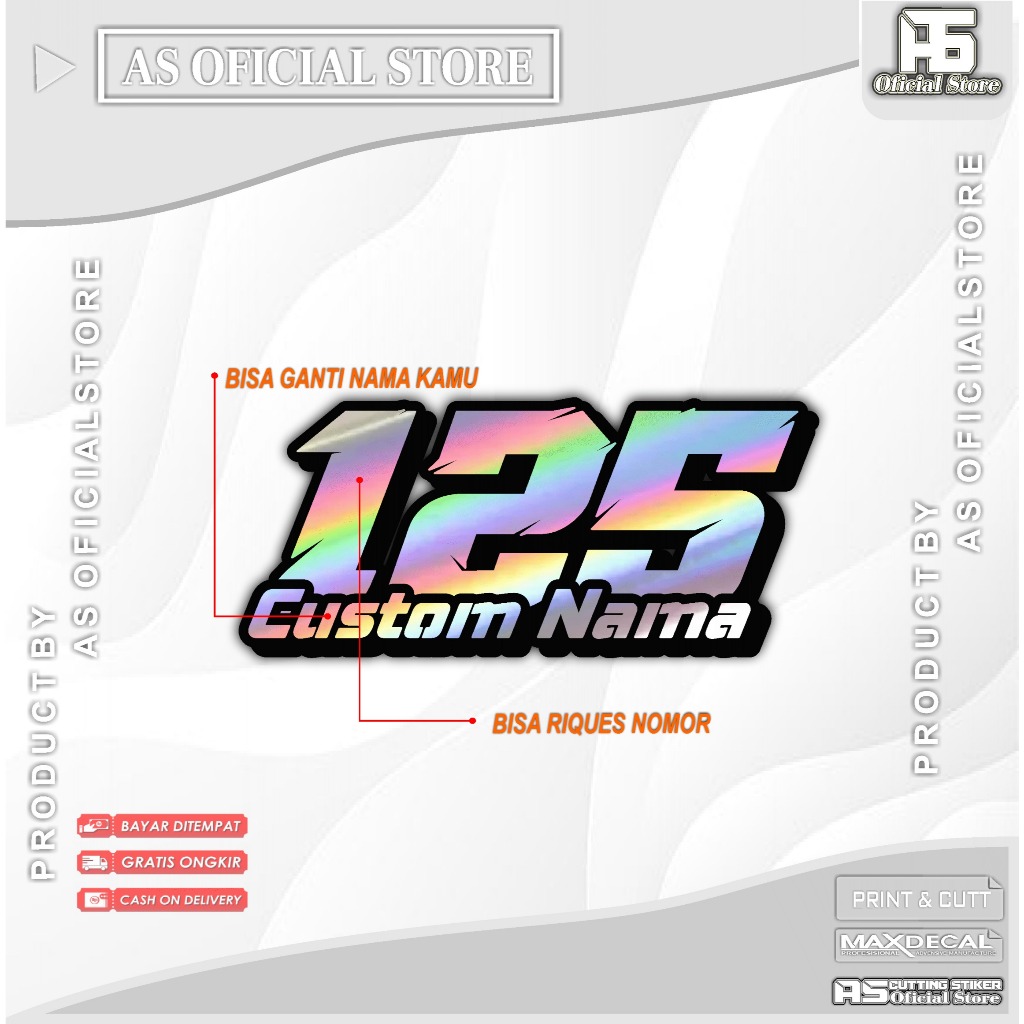 stiker custom - stiker custom riques nomor dan nama suka suka bisa riques tulisan dan nama anti air