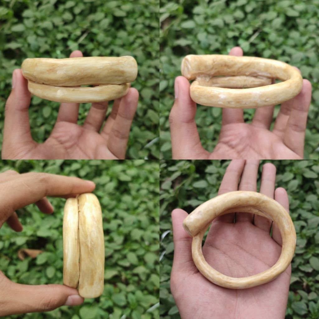 Gelang Akar Bahar Putih Polos Size Telunjuk Asli Berkualitas / Akar Bahar Asli