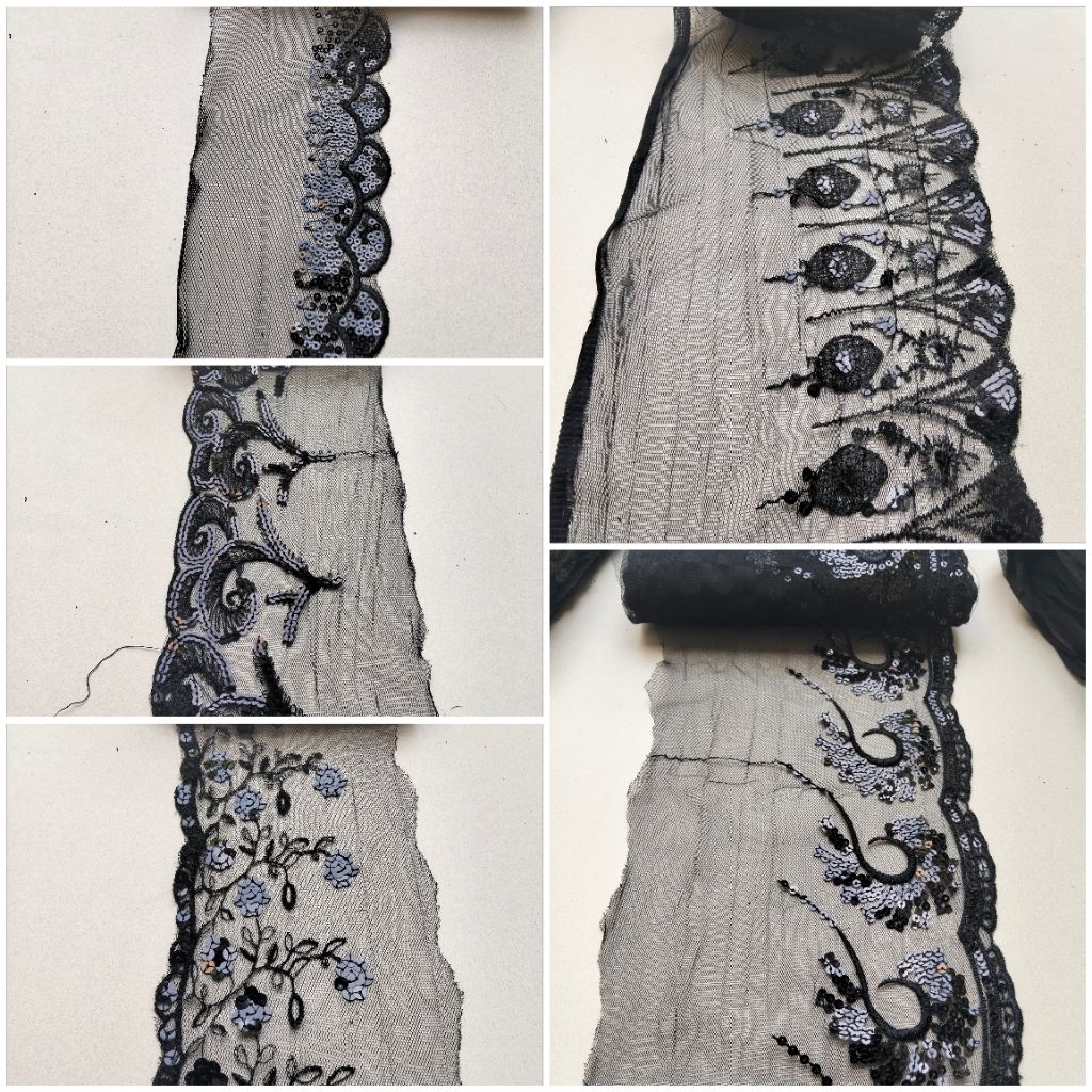 renda tile bordir/ renda tile bordir tumpuk payet cantik motif terbaru