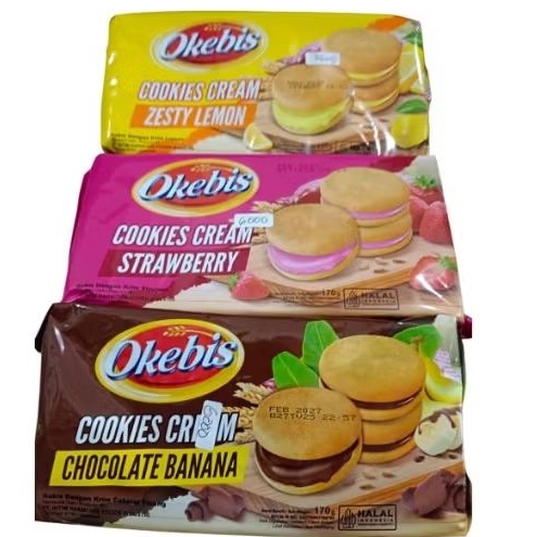 camilan Okebis cookies cream 170grVarian- strawberry
- chocolate banana
- zesty lemon
- chocomalt