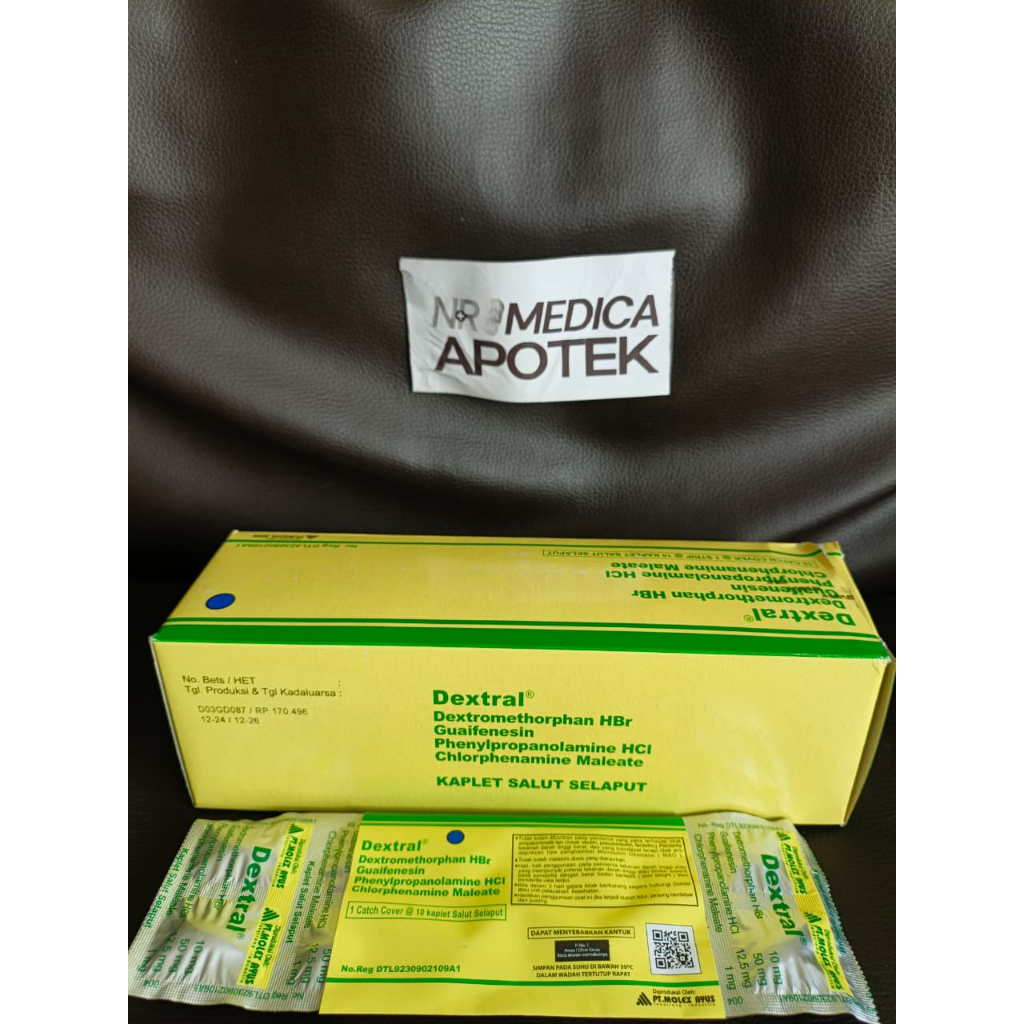 Dextral Kaplet / obat batuk dan pilek (1 stirip 10 kaplet salut selaput)