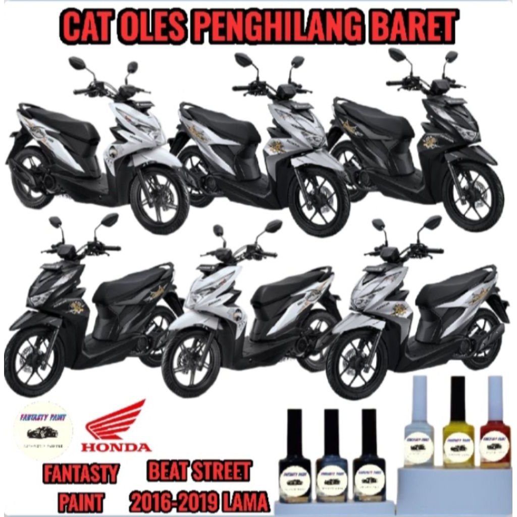 Cat Oles Permanen Motor Honda Beat Street Silver, Putih Glosy, Hitam Glosy, Hitam Doff,2016,2017,201