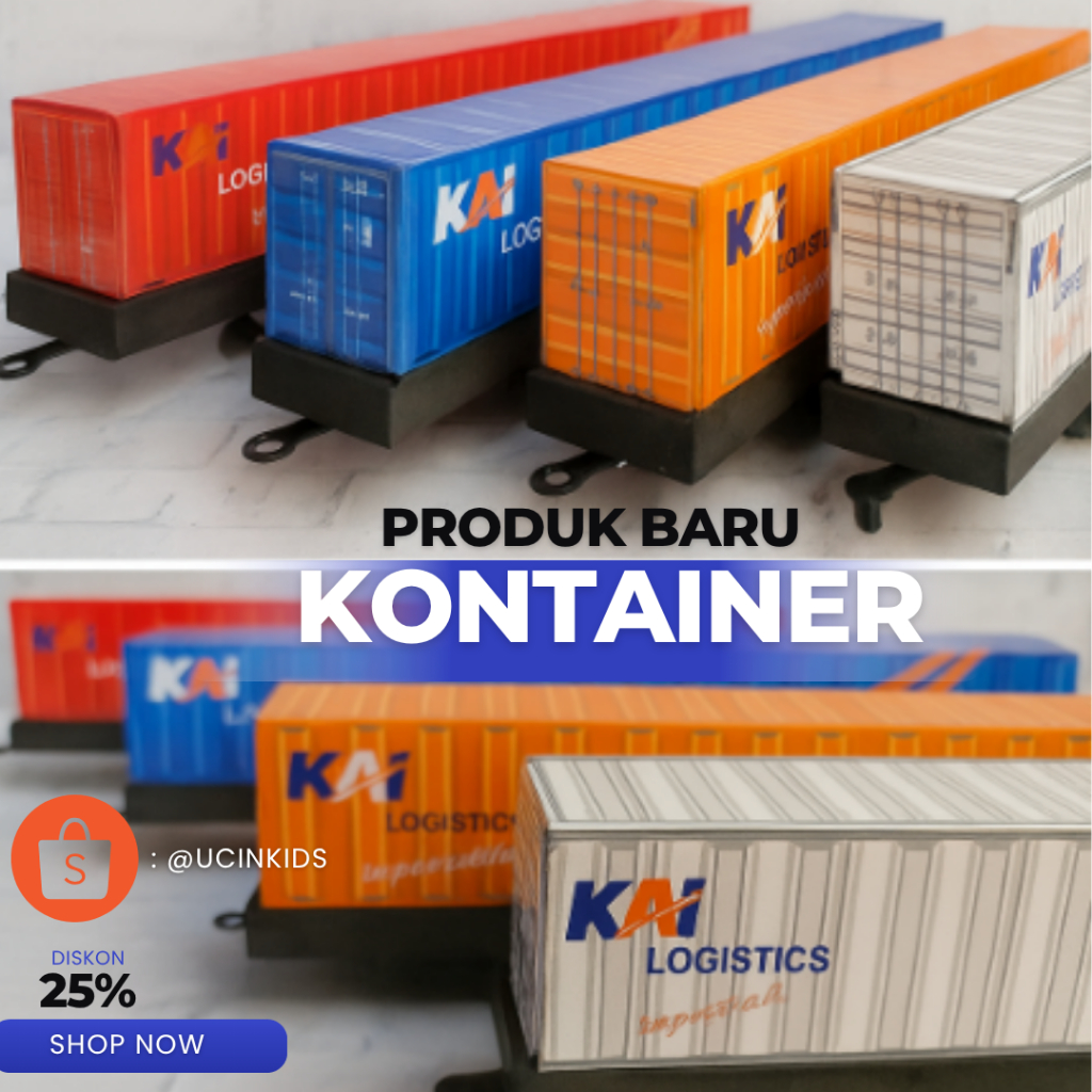 KAI Mainan Anak Miniatur Gerbong Kontainer | TERMURAH