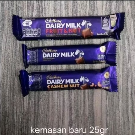 Cadbury Mini Dairy Milk 25gr Coklat FRUIT & NUT / CASHEW NUT / MILK CHOCOLATE