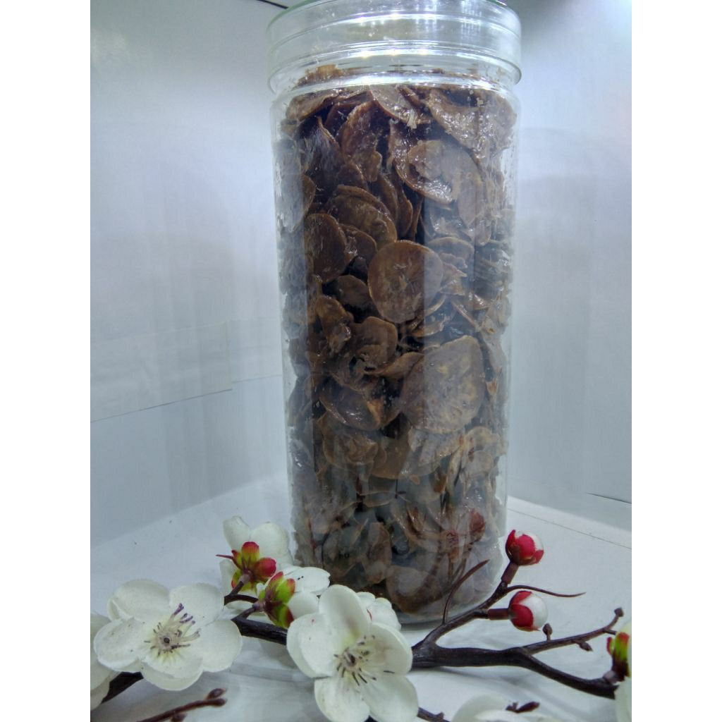 Keripik pisang Lumer rasa Coklat, kemasan Toples