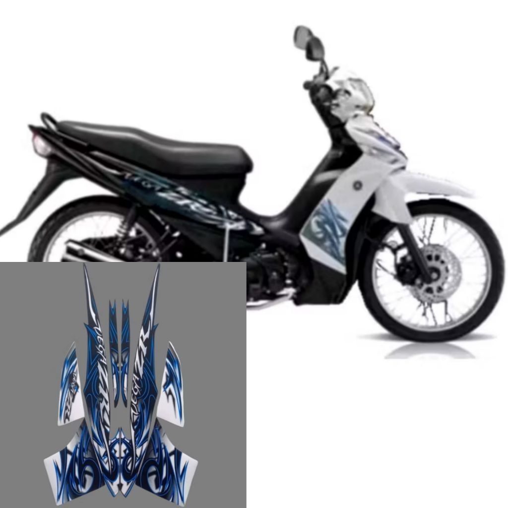 Stiker Striping Lis Body Motor Vega Zr 2010 Putih