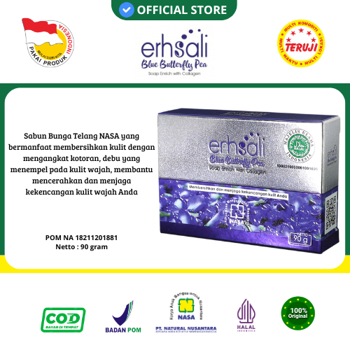 ERHSALI Blue Butterfly PEA Soap Sabun Bunga Telang NASA