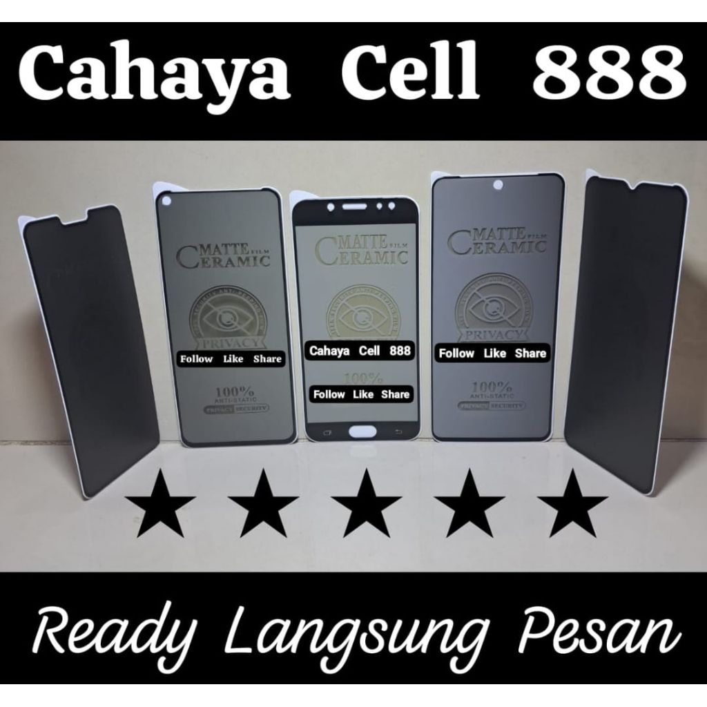 Anti Gores Spy Ceramics Vivo 1606 Pelindung Layar Handphone Depan Tempered Glass Matte Film Ceramic 