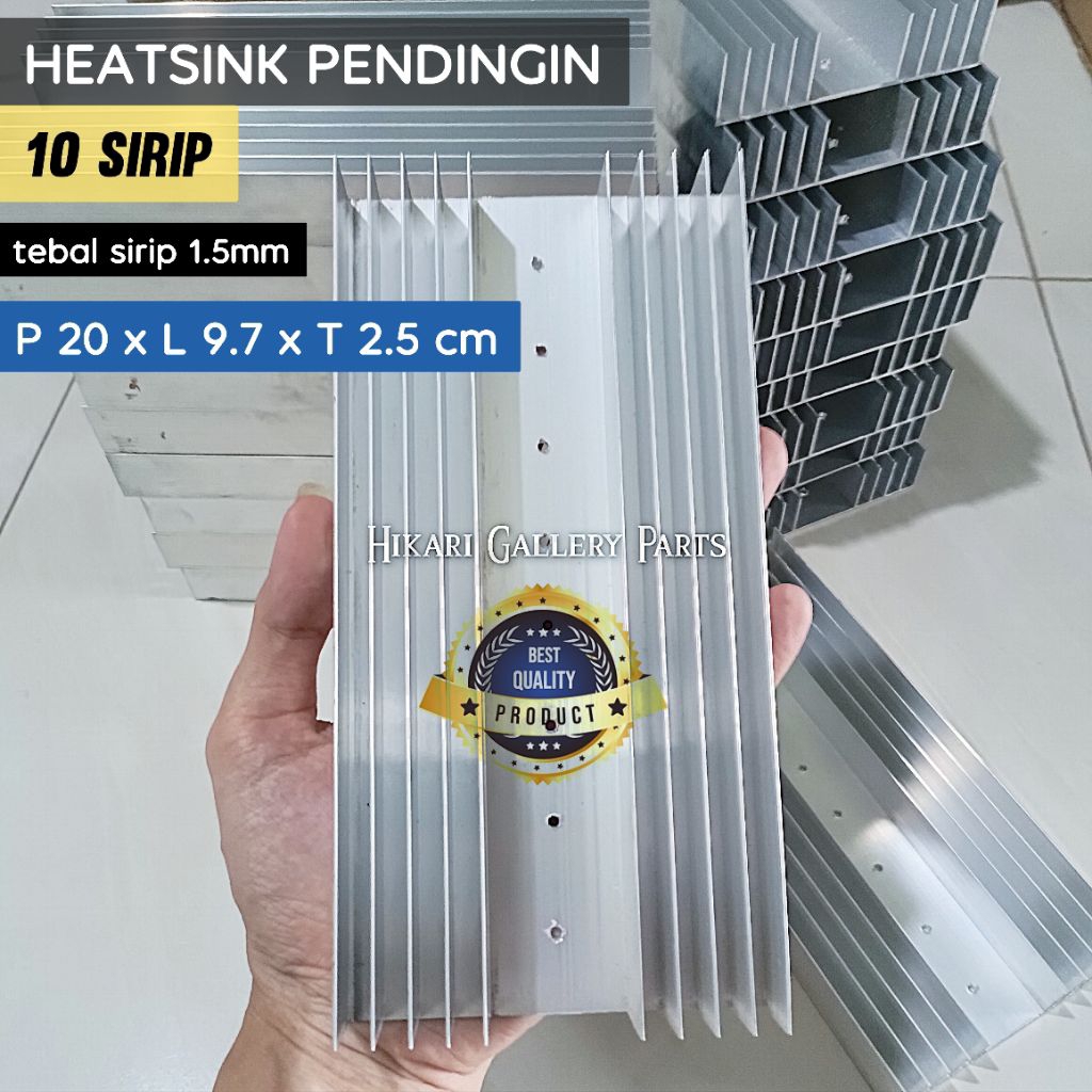 Mitsuyama_ Heatsink 20Cm Pendingin Transistor Final 10 Sirip 1.5Mm