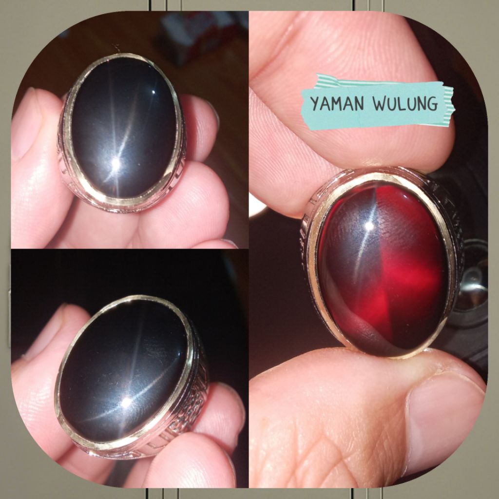 Cincin batu akik Yaman Wulung Top kristal akik Yaman serat Junder top Quality