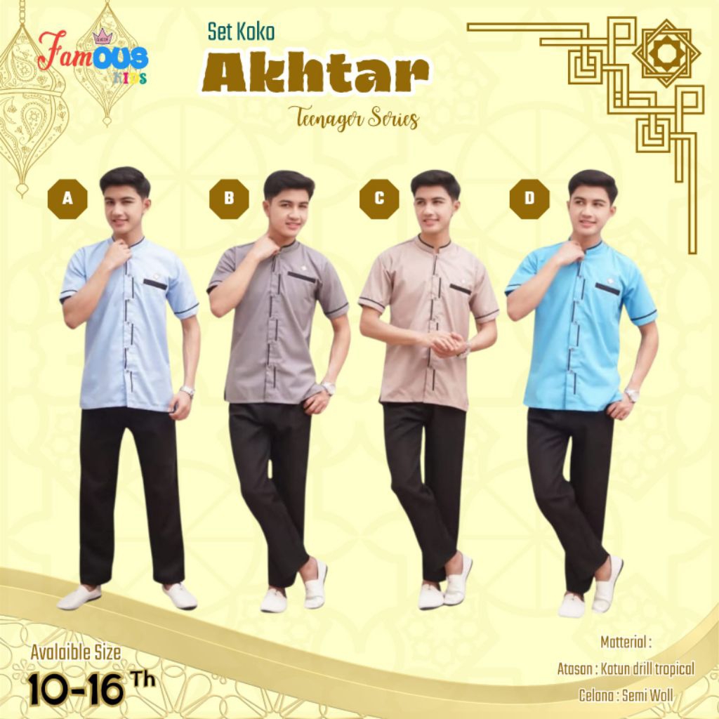 PO‼️setelan koko anak AKHTAR SET KOKO BY FAMOUS KIDS 10-16y