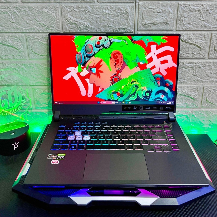 Asus ROG STRIX G15 G513QC RTX 3050 12 GB Total Full Power 144 Hz FHD Gaming Desain Laptop Fullset Or
