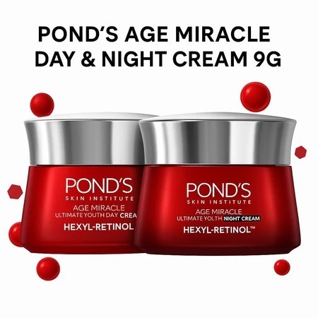 [PAKET SIANG MALAM] Ponds Age Miracle Cream 9g Day Night Youth