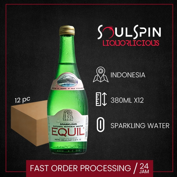 [oddsolshop] pekanbaru/Equil Sparkling Natural Mineral Water 380 ml Air Minum Botol Bottle Drink