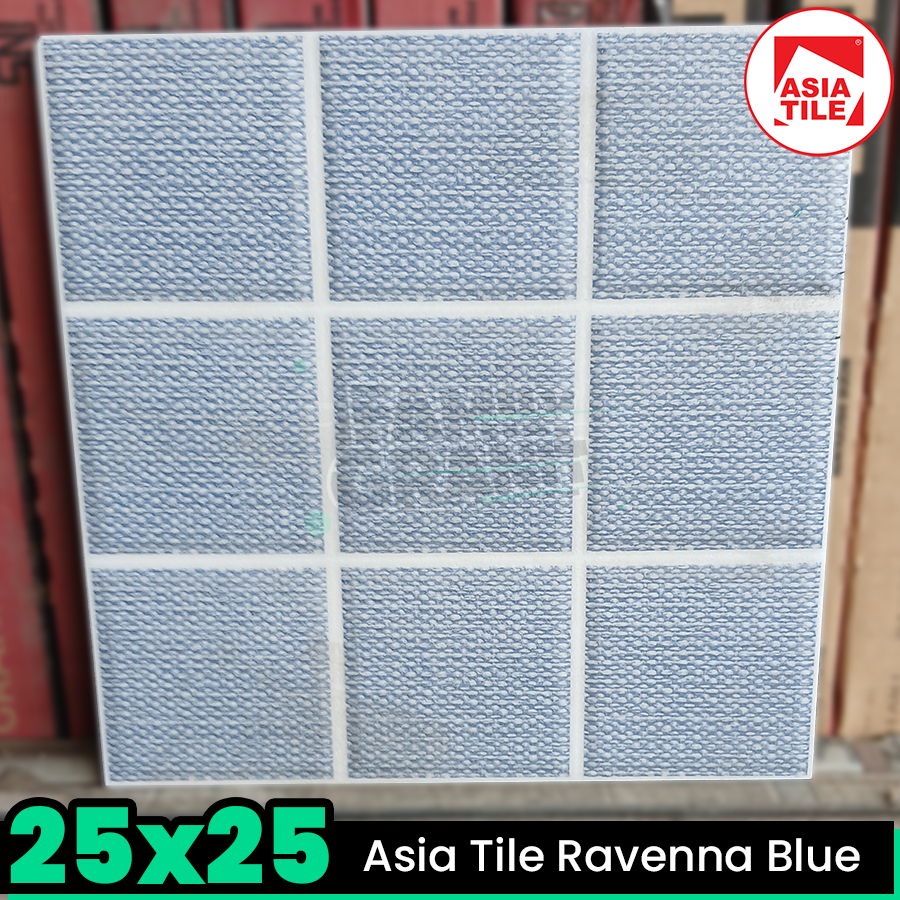 Keramik Kasar 25x25 Asia Tile Ravenna Blue Lantai Kamar Mandi / Toilet / WC Matte