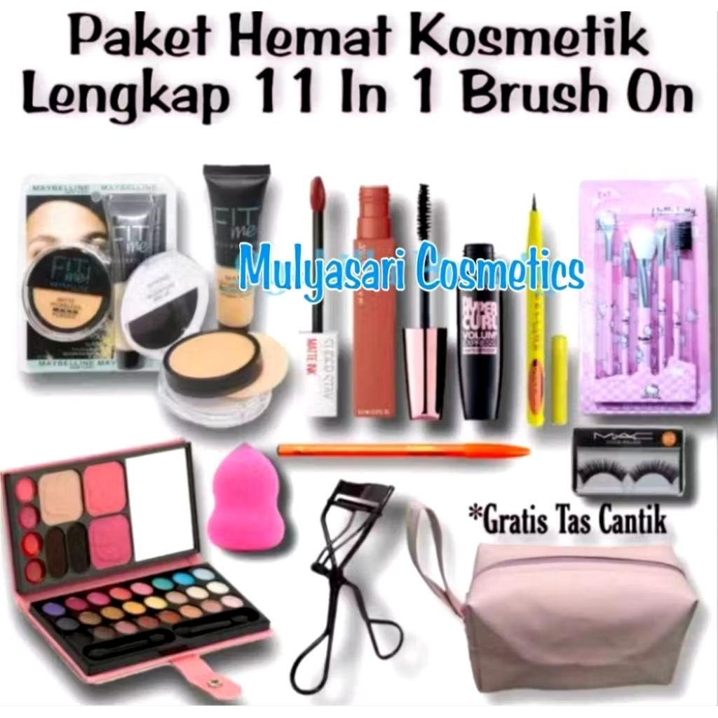 Paket Kosmetik Make Over Super Lengkap Murah / Paket Makeup Komplit 1 Paket 11 in
