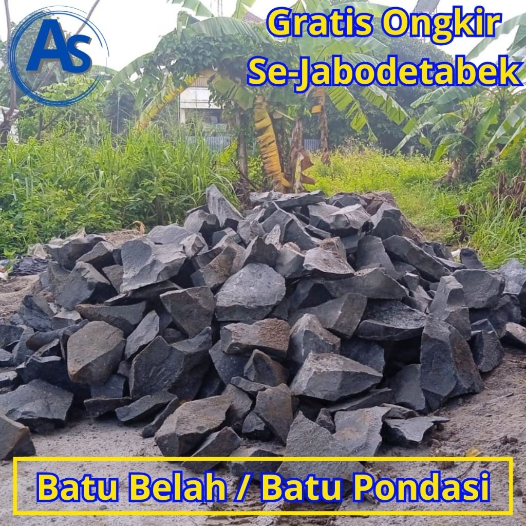batu kali / batu belah untuk pondasi / batu pondasi