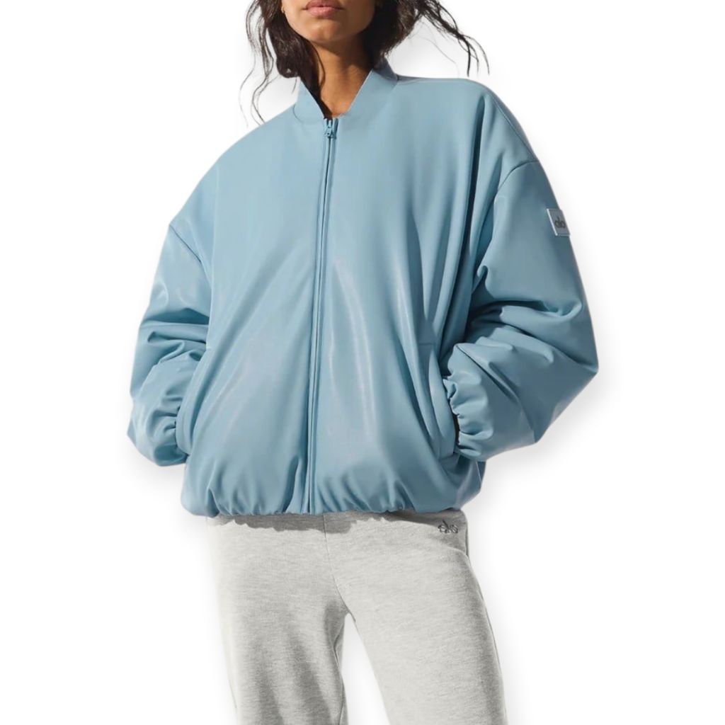 Preloved Alo Yoga Faux Leather Premium Bomber Jacket