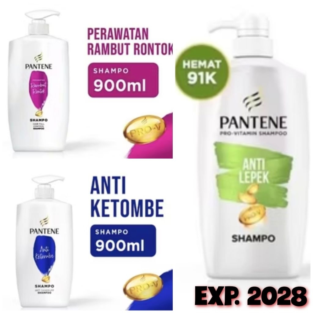 Pantene shampoo 400ml 480ml 900 ml, Pantene rambut rontok, Pantene anti ketombe, Pantene rambut lepe