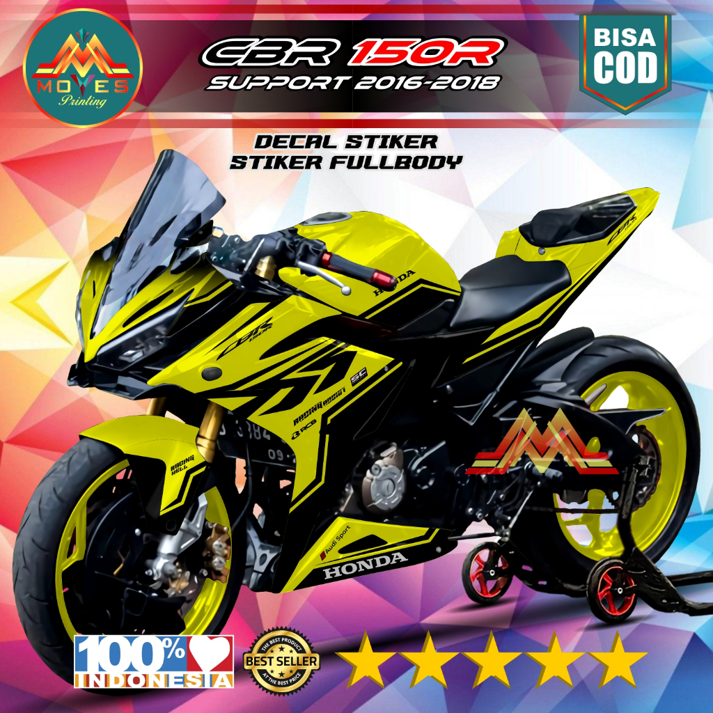 Decal Stiker Motor Honda Cbr 150R 2016 2018 Full Body Bahan Lentur Stiker Motor CBR 150R 2016 2018
